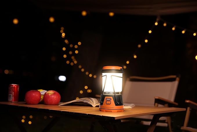 Rechargeable LED Camping Lantern - Power Outages, Hurricanes, Emergency, Hiking, Outdoor - Bright Battery Powered Electric Survival Light with Built-in Power Bank- Portable and Waterproof Camp Lantern