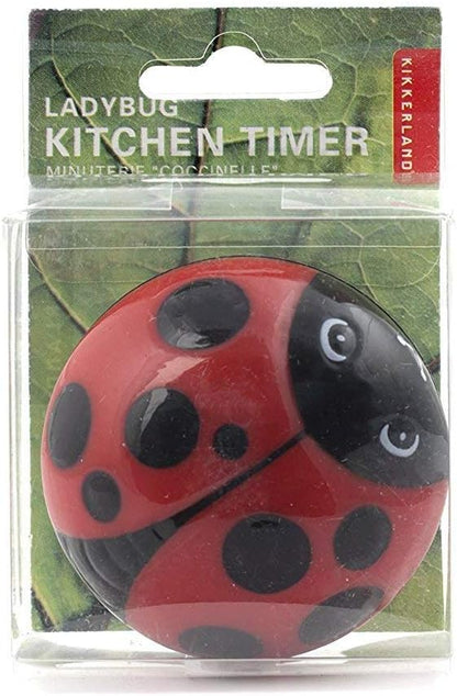 Kikkerland Ladybug Kitchen Timer, 5.7 x 5.7 x 4.4 cm