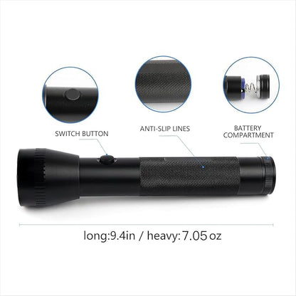 9 Pack Heavy Duty 2-Cell D Battery LED Big Flashlights Bulk, High Lumens, Single Mode, Aluminum, Rugged Metal Flashlight for Outdoors Camping Hinking Emergency