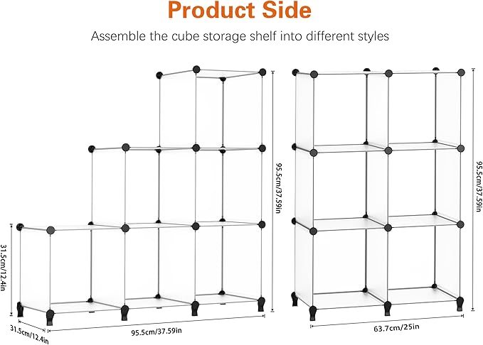 HOMIDEC 6-Cube Storage Organizer, Closet Organizer Storage Shelf Bookcase