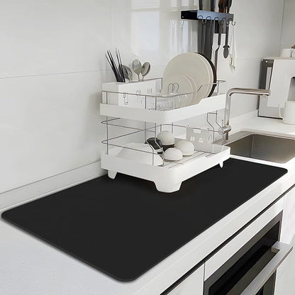 BLESWIN Dish Drying Mat for Kitchen, Coffee Station Mats
