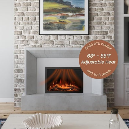 Modern Ember Highmark Traditional 30 Inch Built-in Smart Electric Fireplace