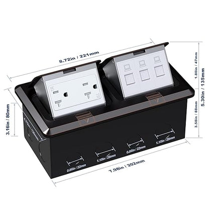 Dual Pop-Up Floor Box Electrical Kit (TR-20A, Oil Rubbed Bronze)…