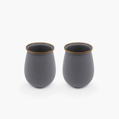 Barebones Enamel Tumblers Set of 2 - Vintage-inspired Design - Durable and Suitable for Outdoor Picnics or Camping (16 Oz, Slate Grey)