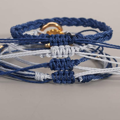 FANCY SHINY Sunflower String Bracelet Boho Braided Rope Wrap Bracelets Cute Summer Beach Surfer Jewelry for Women Christmas Gifts