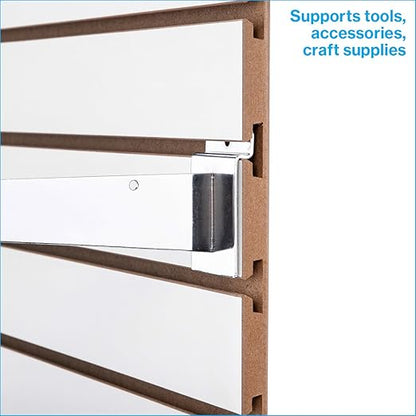 SSWBasics 4ft x 2ft Horizontal White Slatwall Panels Easy Organizer