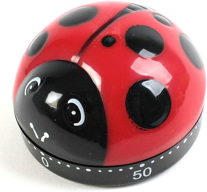Kikkerland Ladybug Kitchen Timer, 5.7 x 5.7 x 4.4 cm
