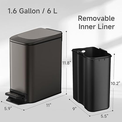 TIPGO Slim Bathroom Trash Can