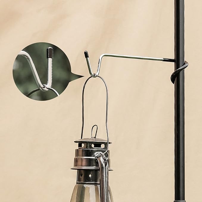 3PCs Garage Shelving Storage & Outdoor Camping Lantern & Kitchen Shelving Pole Hooks