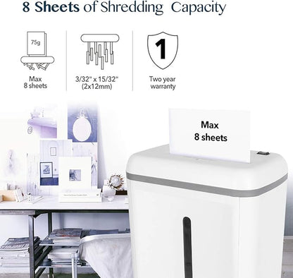 WOLVERINE 8-Sheet Super Micro Cut High Security Level P-5 Ultra Quiet