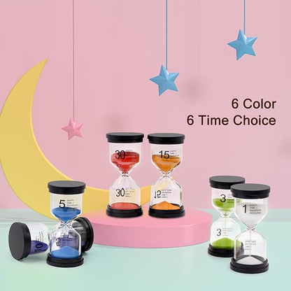 Sand Timer, Sand Timers Colorful 1/3/5/10/15/30 Minutes Sandglass Timer