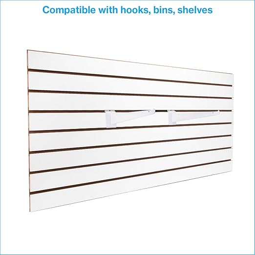 SSWBasics 4ft x 2ft Horizontal White Slatwall Panels Easy Organizer