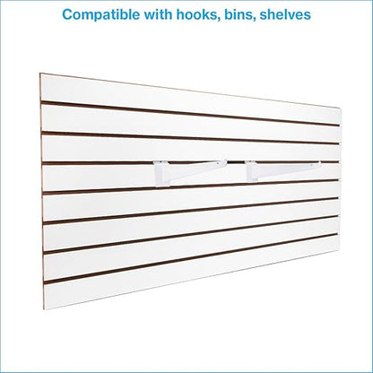 SSWBasics 4ft x 2ft Horizontal White Slatwall Panels Easy Organizer