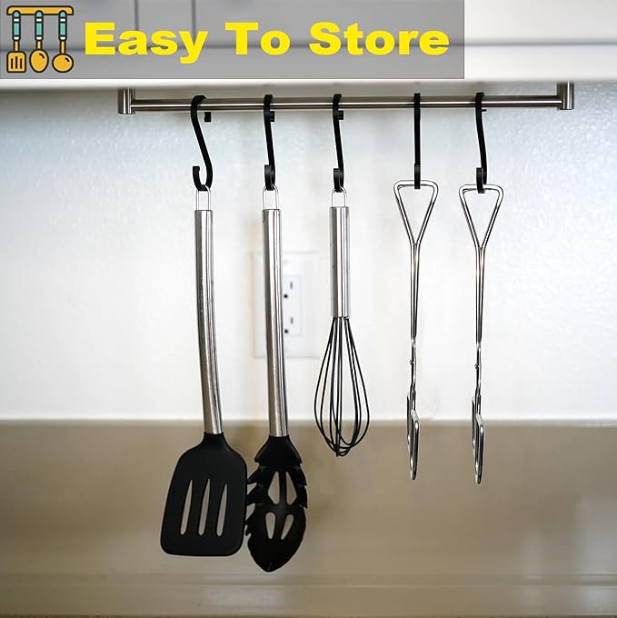 Hiash 11" Heavy Duty Stainless Steel Kitchen Scissor Tongs