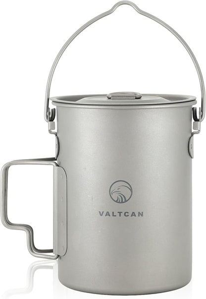 Valtcan 900ml Titanium Pot Backpacking Mug 30oz 0.95qt