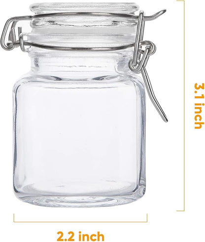 Flrolove Spice Jars 30 Pack 4oz Square Glass Jars