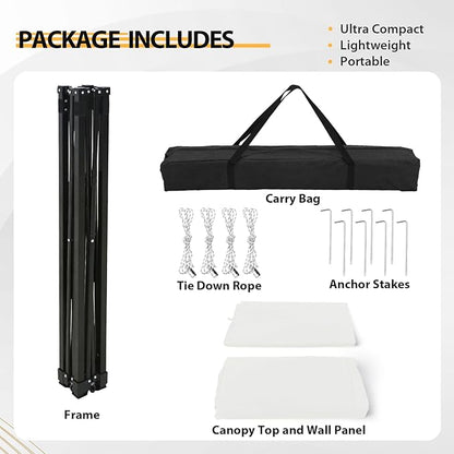 EAGLE PEAK Flex Compact 4x4 Pop-up Canopy Changing Room, Portable Privacy Dressing Room for Indoor Fashion Photoshoots, Camping, or Pool, White