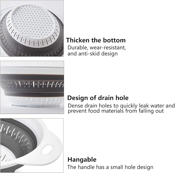Collapsible Colander and Strainer, Silicone Strainer Colanders & Food Strainers
