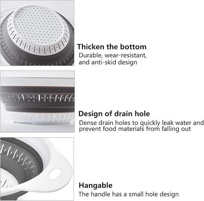 Collapsible Colander and Strainer, Silicone Strainer Colanders & Food Strainers