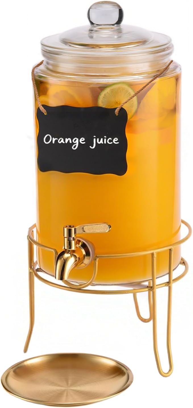 1 Pack1 Gallon Glass Drink Dispensers
