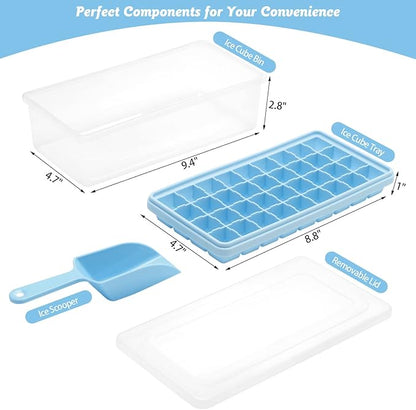 Silicone Ice Cube Tray with Leak-Proof Lid & Storage Bin