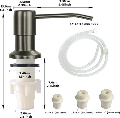 Soap Dispenser for Kitchen Sink, Built in Sink Soap Dispenser, Countertop Soap