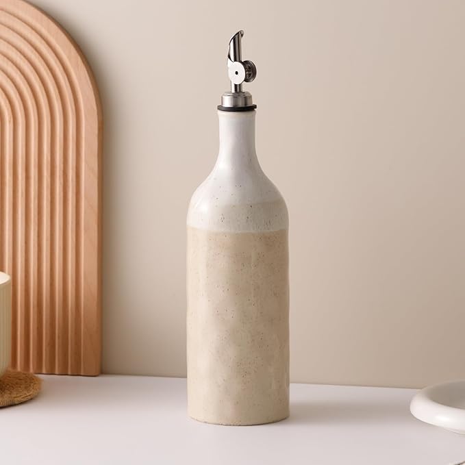 Olive Oil Dispenser Bottle for Kitchen, 23 Oz Ceramic Oil Dispenser