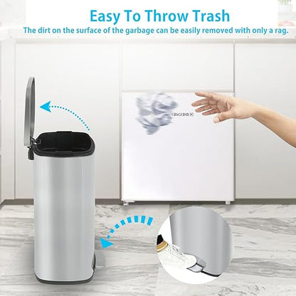 BestMassage 13 Gallon Stainless Steel Trash Can
