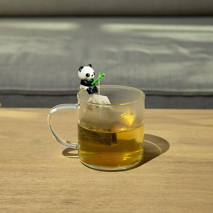 Tea Mates - 1pc Cute Fishing Panda - Tea Bag Holder and String Rest - Tea