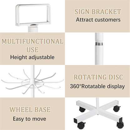 Exttlliy Retail Display Stand Store Display Rack 6 Tier Metal Spinning Display