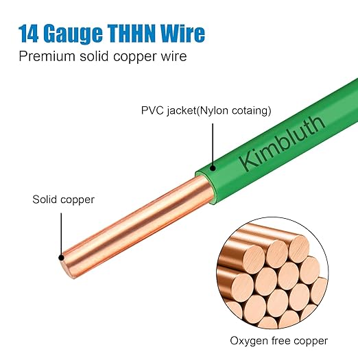 THHN Wire 14 Gauge 75 FT OFC Electrical Wire, 14 AWG Solid Copper Wire Rated up