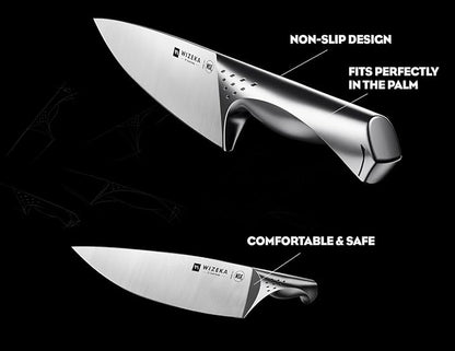 WIZEKA Kitchen Knife Set with Block: Razor Sharp 15 Pcs Professional Chef Knife