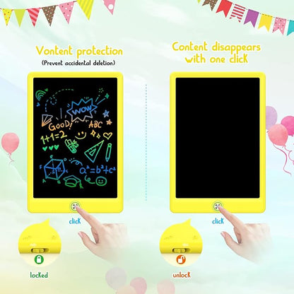 LCD Writing Tablet Doodle Board,12.5 inch Colorful Drawing Pad,Electronic Drawing Tablet, Drawing Pads,Travel Gifts for Kids Ages 3 4 5 6 7 8 Year Old Girls Boys (Yellow)