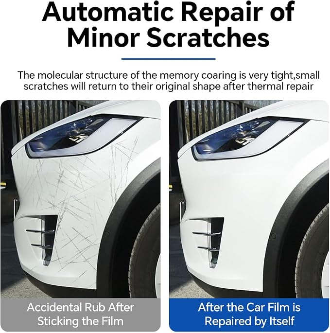 for Tesla Model X 2016-2021 TPU Clear 9Mil Pre-Cut Paint Protection Film Car Vinyl Wrap PPF Transparent Protective Anti-Scratch Self Healing Shield Guard Waterproof Car Wrap Film for Front