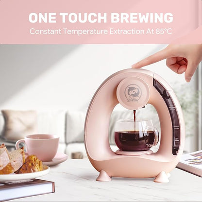 Single Serve Coffee Maker, Fast Brew in 2 minutes, Stylish＆Compact Design