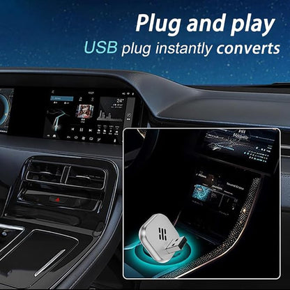 Wireless Carplay Adapter for Ford Edge 2017 2018 2019 2020 2021 2022 2023 2024, 2-in-1 CarPlay Adapter Convert Wired to Wireless, Plug and Play, Stable Connection,A