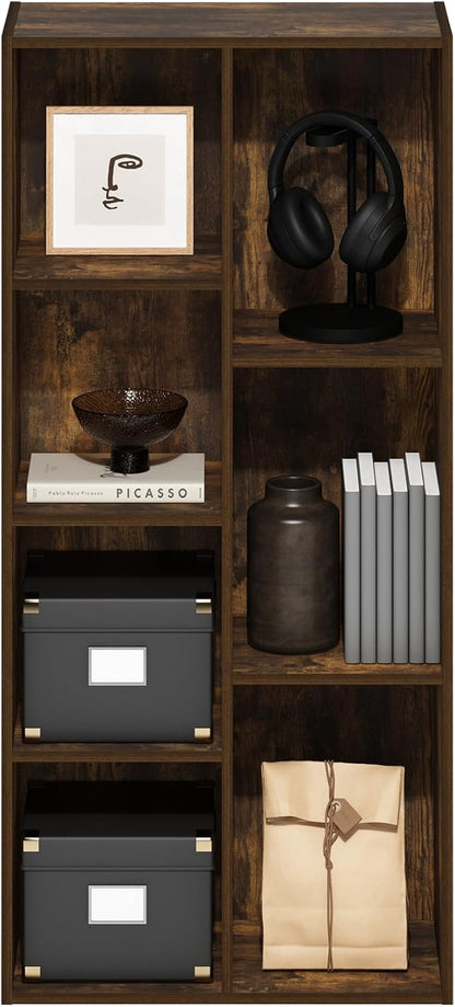 Furinno LUDER Book Shelf, 7-Cube Bookshelf, Bookcase
