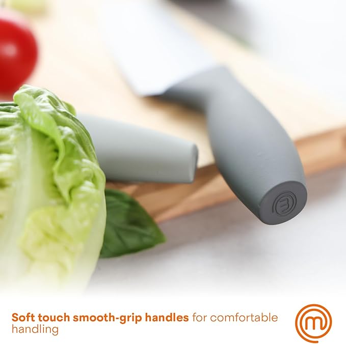 MasterChef Knife Block Set of 6 Kitchen Knives, Extra Sharp Stainless Steel