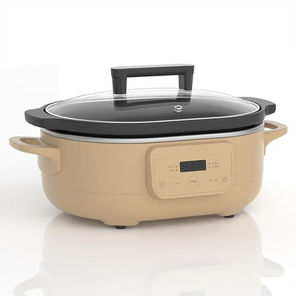 6 Quart Programmable Slow Cooker Removable Healthy Nonstick Pot
