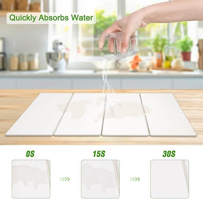 Large Dish Drying Mat for Kitchen Counter, Heat-resistant Mat, Diatomaceous