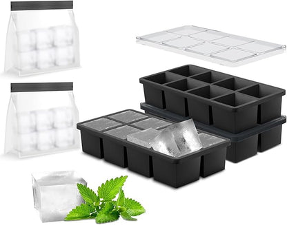 Samuelworld Large Silicone Ice Cube Tray Molds, Big 2 Inch Cubes