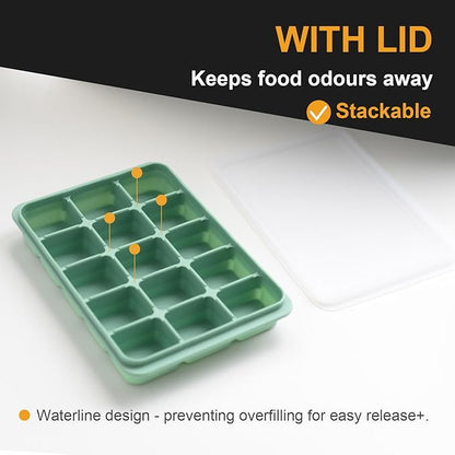 Ice Cube Trays Set of 3, Easy Release 15 Flexible Silicone Ice Cube Molds