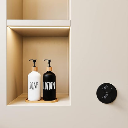 Glass Lotion Dispenser, Refillable Matte Black Hand Lotion Dispenser Suitable