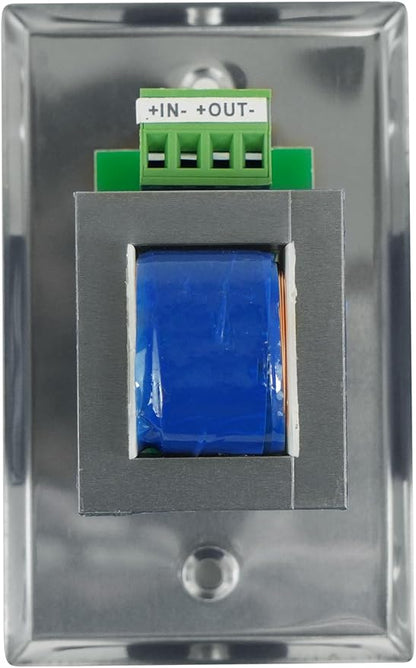 Rockville VOL70200 SS 200W 70V Wall Volume Control Zone Controller, Stainless