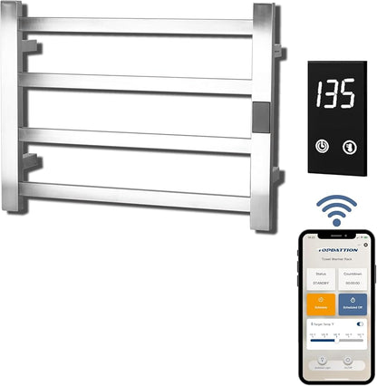 Smart Wireless Electric Towel Warmer | Blade Thin 4 Bar Design | Hardwired &