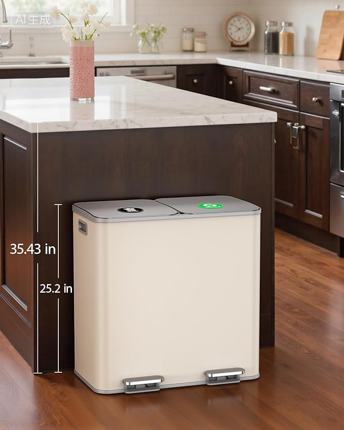 Lovewind Dual Trash and Recycling Bins