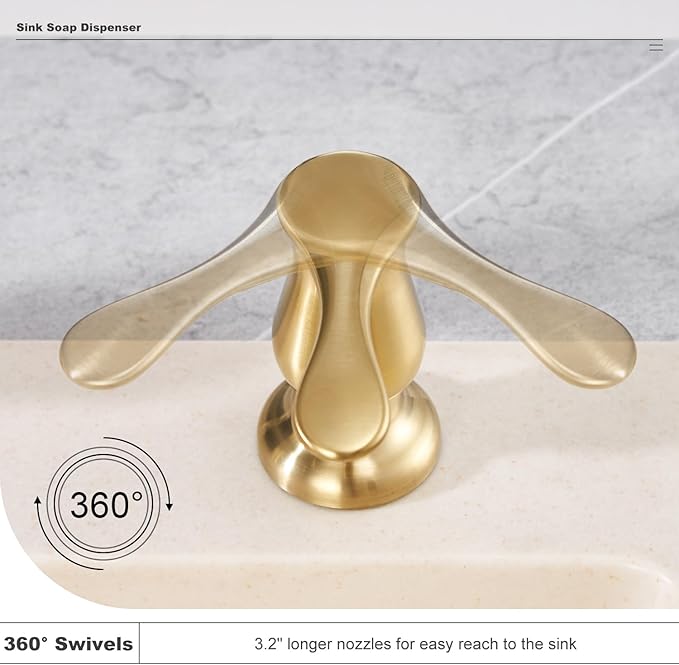 GAGALIFE Kitchen Sink Soap Dispenser Brushed Gold, Under Sink Soap Dispenser