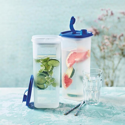 Tupperware Slim Line 2-Pitcher Set in Blue, Dishwasher Safe and BPA Free