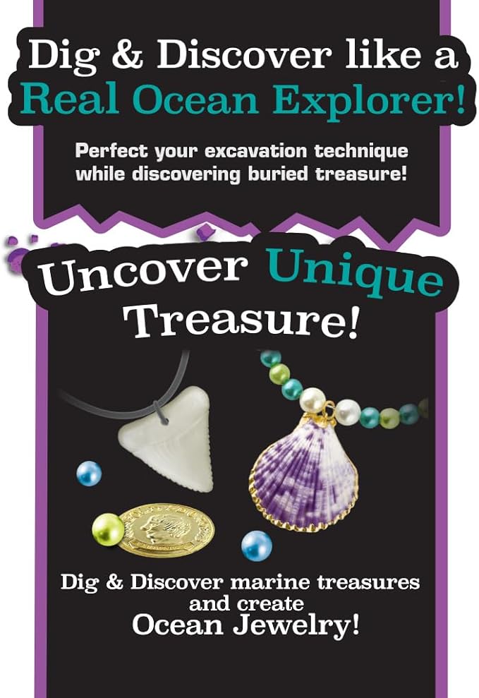 ArtSkills Epic Lab Dig Kit, Ocean Discovery STEM Treasure Hunting Science Kit Arts & Crafts Activity, 30 Assorted Treasures, Tools Included
