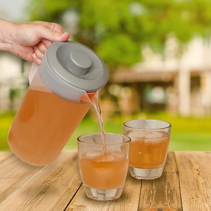 Water Pitcher with Lid 1 Gallon Pitcher, Freezer/Dishwasher Safe, BPA Free &